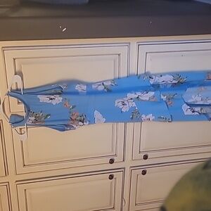 Stunning blue floral halter top dress